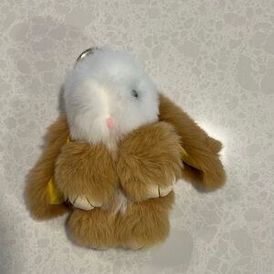 Cute furry bunny keychain toy